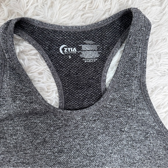 Zyia Active Grey Copper Charged Tank Top Small Racerback Seamless - Picture 3 of 5